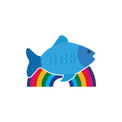 Rainbow Fish Logo Icon Design