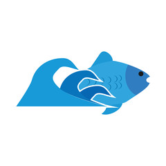 Wave Fish Logo Icon Design