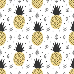 Paintings on glass Pineapple Seamless pattern of pineapple.