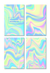 Fototapeta premium Hologram gradient set of four backgrounds