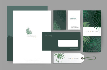 Naklejka premium Branding identity template corporate company design, Set for business hotel, resort, spa, luxury premium logo, vector illustration