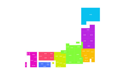 日本地図 地名あり CMYK