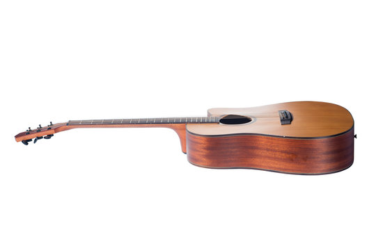 acoustic guitar isolated on white background