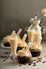Chocolate espresso cupcakes with irish cream liquor