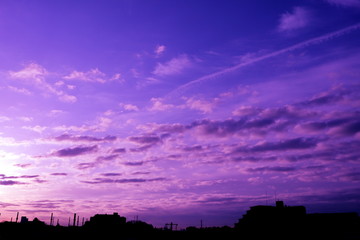 幻想的な早春の朝焼け