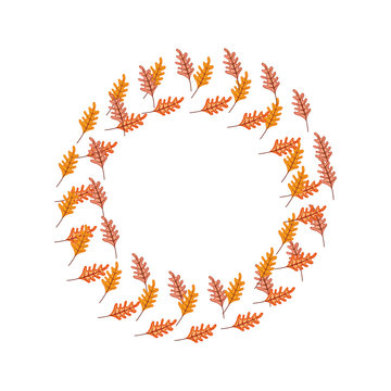 round frame leaves vector illustration