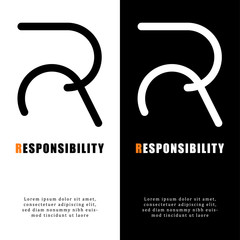 Abstract letter R logo design