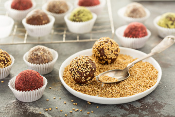 Healthy truffles with dates and nuts