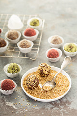Healthy truffles with dates and nuts