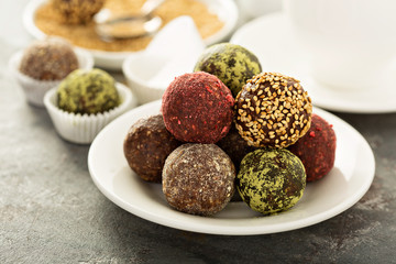 Healthy truffles with dates and nuts