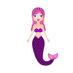 Mermaid cartoon character. Fantasy creature