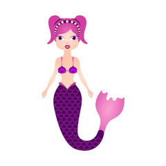 Mermaid cartoon character. Fantasy creature