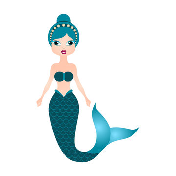 Mermaid cartoon character. Fantasy creature