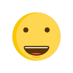 Emoticon character very happy and smiling. Smiley emoji vector icon