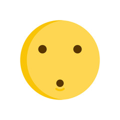 Cute surprised emoticon emoji. Vector icon smiley