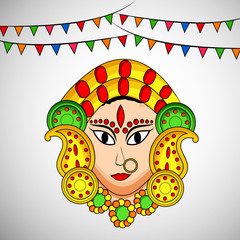 Illustration of Indian Goddess Durga for the occasion of Hindu festival Navratri