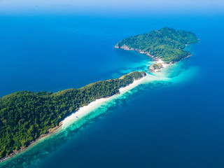 Fototapeta na wymiar Aerial view of beautiful Cock Burn Island in Myanmar