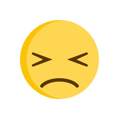 Sad emoticon. Regret emoji smiley vector icon