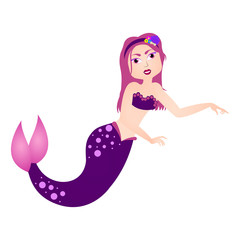 Mermaid cartoon character. Fantasy creature