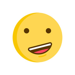 Proud emoticon. Vector smiley emoji icon with a confident smile