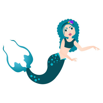 Mermaid cartoon character. Fantasy creature
