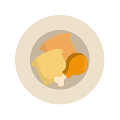 chicken leg and bread icon
