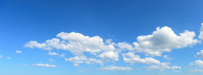 Panoramic sky with white cloud on a sunny day