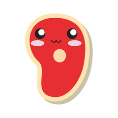 Fototapeta premium kawaii steak of meat icon 