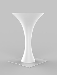Pop up Funnel Trade Show Cylinder Tower tall Display with Stretch Fabric column. 3d render illustration.