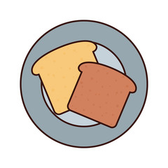 plate  with  breads  vector illustration
