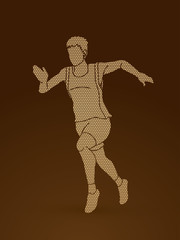 Athlete runner, A man runner running  designed using geometric pattern graphic vector