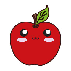 kawaii  apple vector illustration