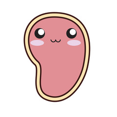 kawaii meat vector illustration