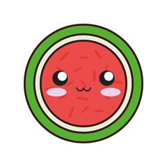kawaii watermelon  vector illustration