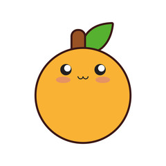kawaii orange  vector illustration
