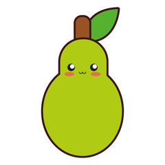 kawaii pear  vector illustration
