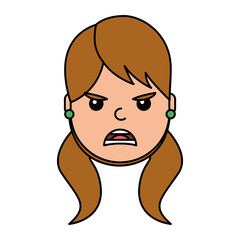 angry young woman avatar character vector illustration design