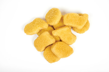 Chicken nuggets isolated on white background