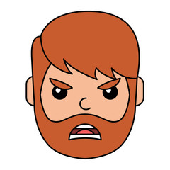 angry young man avatar character vector illustration design