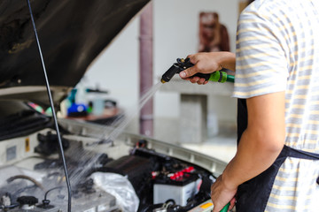 Car washing cleaning engine,Cleaning car using high pressure water