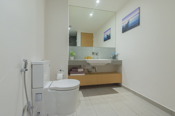 Interior of modern bathroom