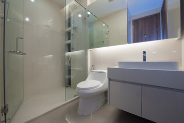 Interior of modern bathroom