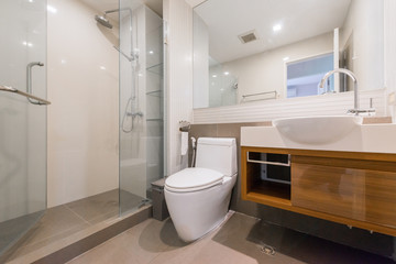 Interior of modern bathroom