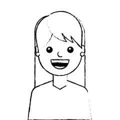 Obraz na płótnie Canvas young woman happy avatar character vector illustration design