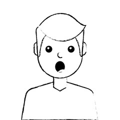 surprised young man avatar character vector illustration design