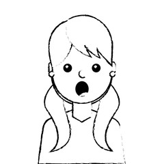 surprised young woman avatar character vector illustration design