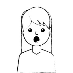 surprised young woman avatar character vector illustration design