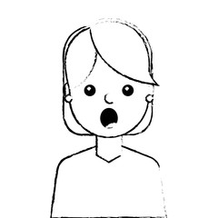 surprised young woman avatar character vector illustration design