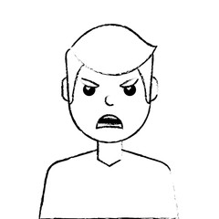 angry young man avatar character vector illustration design