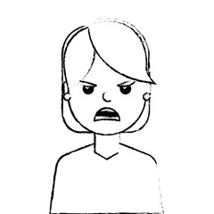 angry young woman avatar character vector illustration design